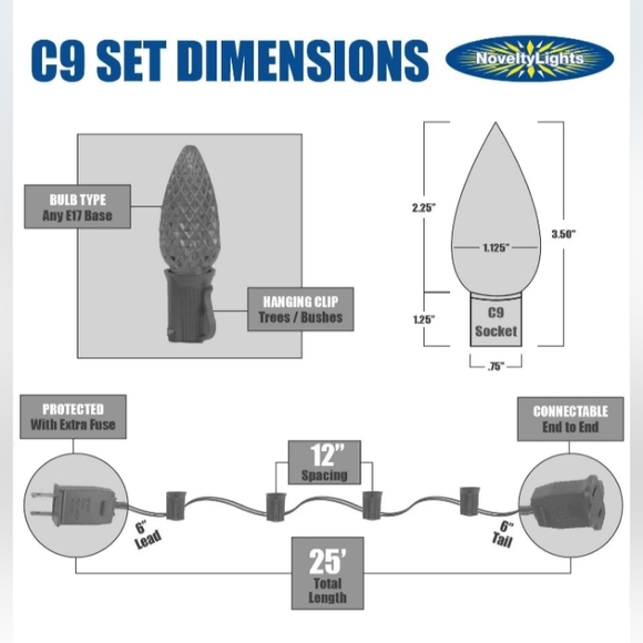 Multi Ceramic Incandescent Christmas String Lights - Picture 2 of 8